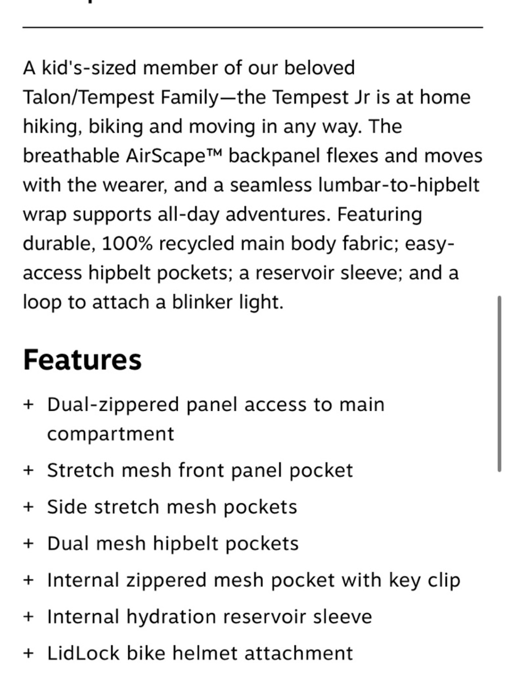 Osprey tempest jr backpack - Picture 6 of 6